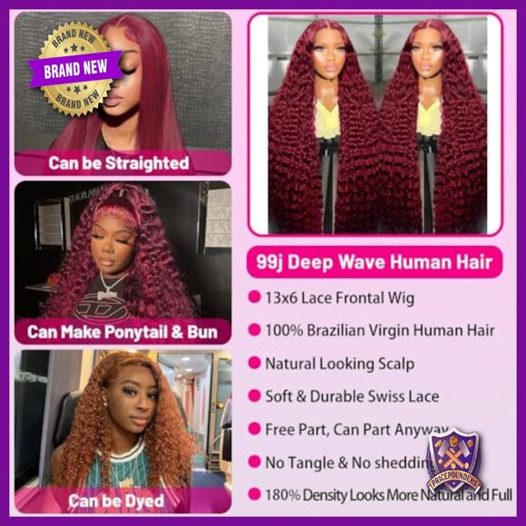 13x6 Lace Front Wig Human Hair Deep Wave 180 Density 30 Inch main image 6